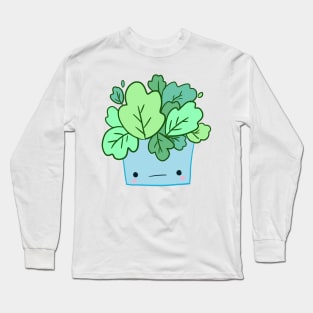 Cute blue plant cartoon Long Sleeve T-Shirt